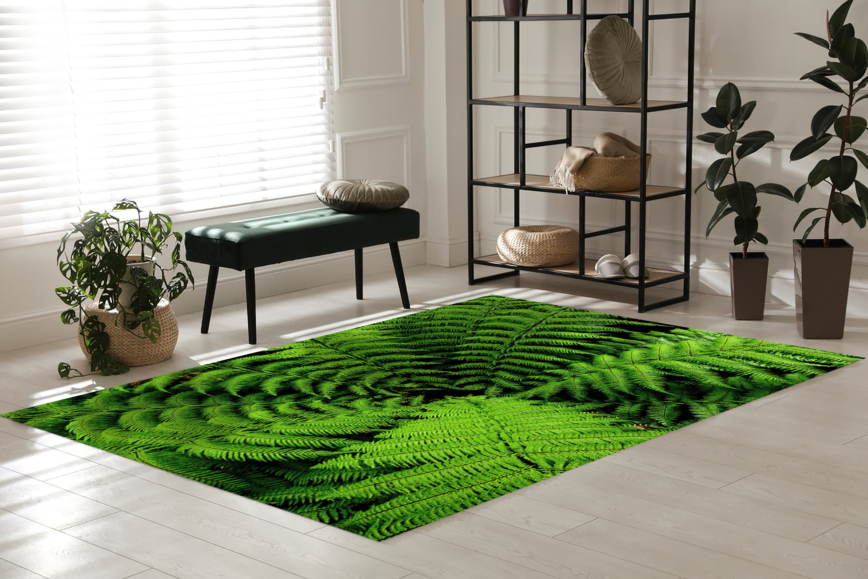 Fern Rugs, Shield Fern Rug, Pteridophyte Rug, Flower Rug, Gift Rug ...