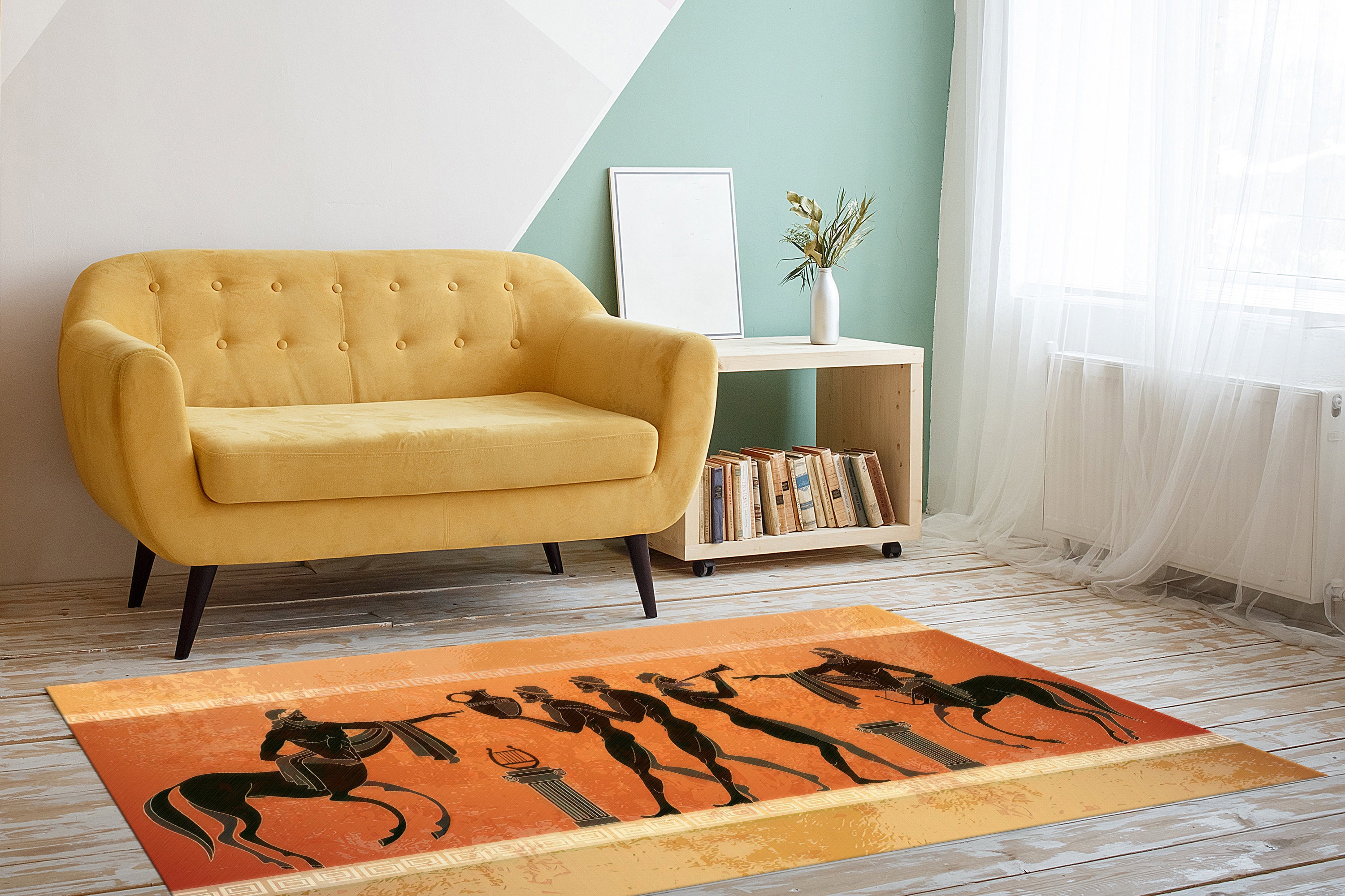 Greek Mythology Rug, Ancient Greece Rug, Illustrations Rugs, Modern Rug ...