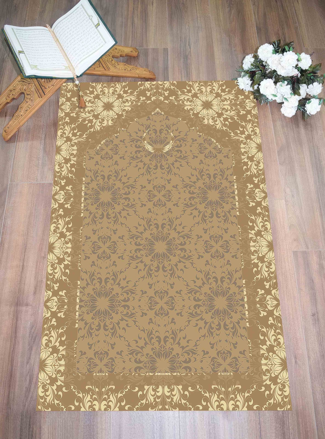 Prayer Rug Basic Brown Brown Prayer Rug, Beige Prayer Rug, Religious Rug, Muslim Rug, Islamic ...