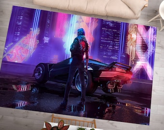 Tappeti Cyberpunk, Tappeti per sala giochi, Tappeti colorati, Tappeti moderni, Tappeti facili da pulire, Tappeti antiscivolo, Tappeti da saloon, Tappeti per sala da pranzo, Tappeti per sala giochi,