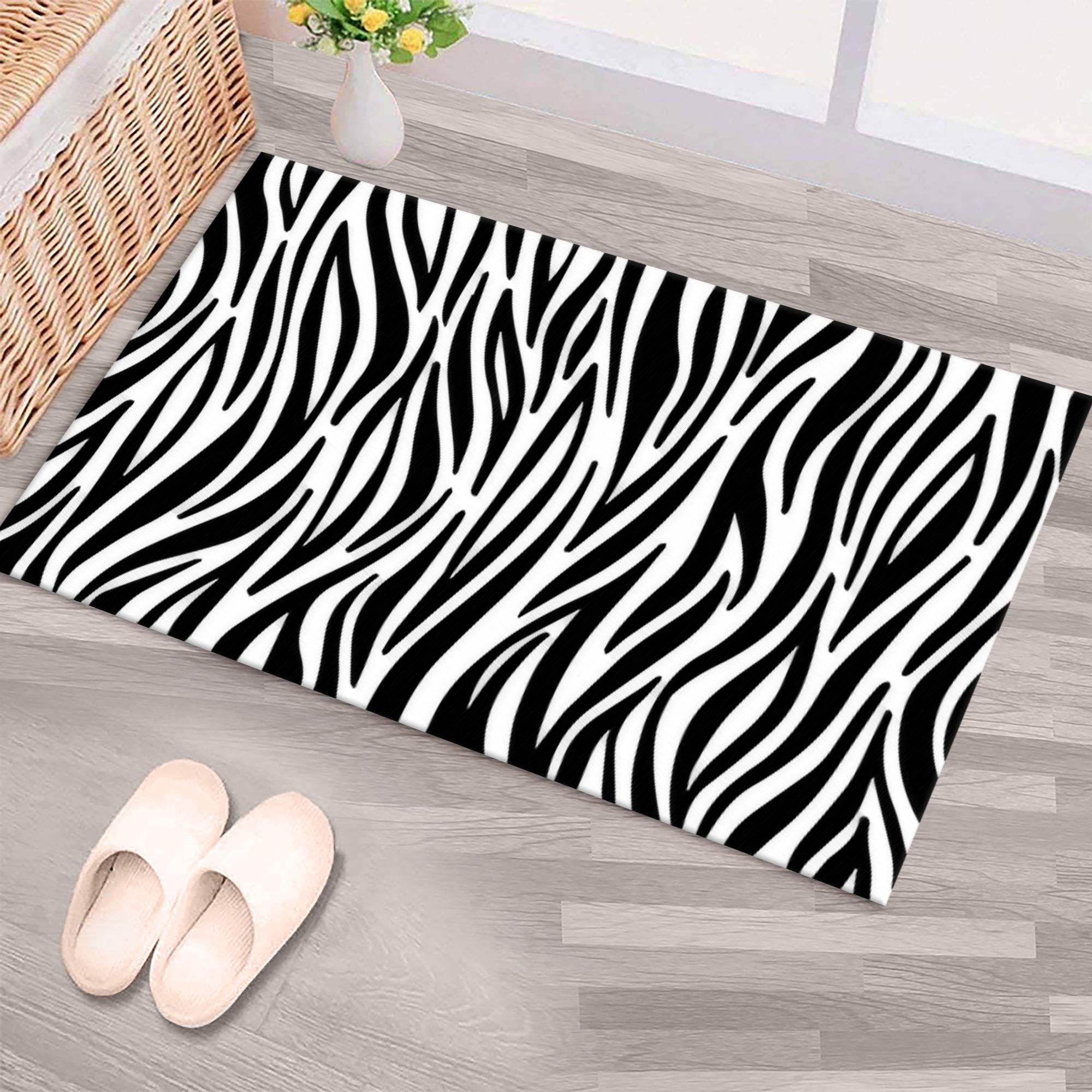 Zebra Pattern Rug, Black and White Rugs, Black Rugs, Animal Rugs ...