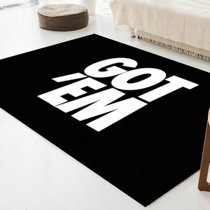 Got Em Rug, Black And White Rugs, Black Rugs, Modern Rug, Gift For The Home, 3D Printed Rug, Custom Rug, Soft Rug, Door Mat, Runner Rug, image 9