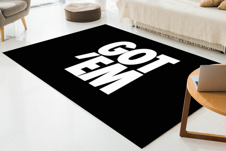 Got Em Rug, Black And White Rugs, Black Rugs, Modern Rug, Gift For The Home, 3D Printed Rug, Custom Rug, Soft Rug, Door Mat, Runner Rug, image 9