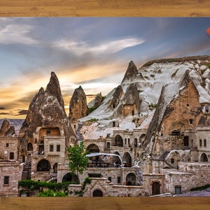 Winter Landscape in Cappadocia Rugs, Cappadoica Rugs, Sunset Rug, View Rug, Entry Rug, Gift For Him, Personalized Rug, Dining Room Rug,