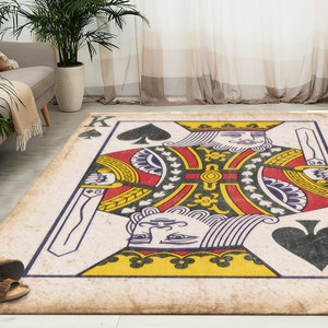 Spielkarte König Teppiche, Spielkartenteppich, Moderner Teppich, Rutschfester Teppich, Kelimteppich, Chenille Teppich, Kleiner Teppich, Individueller Teppich