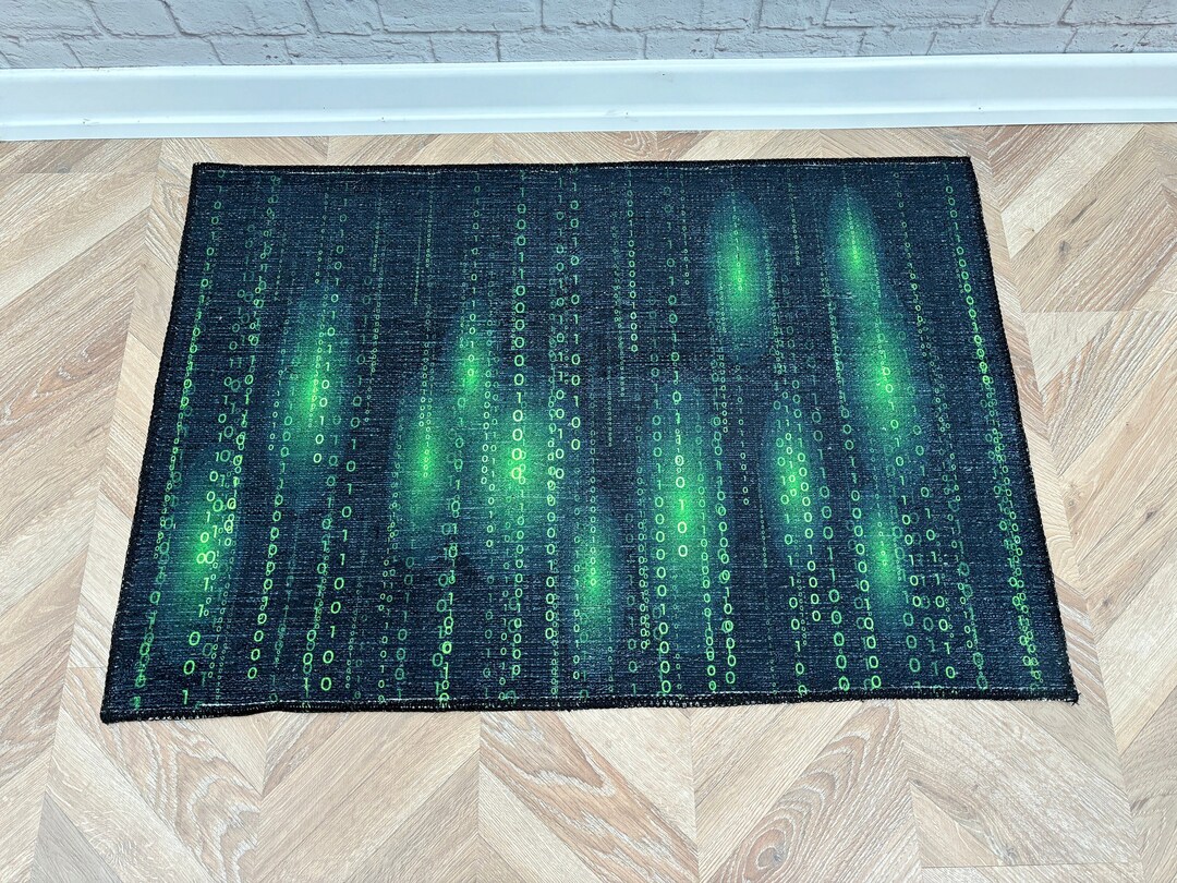 Html Coded Rug Binary Code Rug, Software Rugs, Green Rug, Modern Rugs, Saloon Rug ...