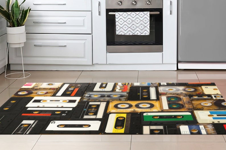 Retro Audio Cassette Rug, Audio Cassette Rugs, Vintage Cassette Rugs, Music Room Rug, Indoor Rug, Soft Rug, Cool Rug, Personalized Gifts, image 5