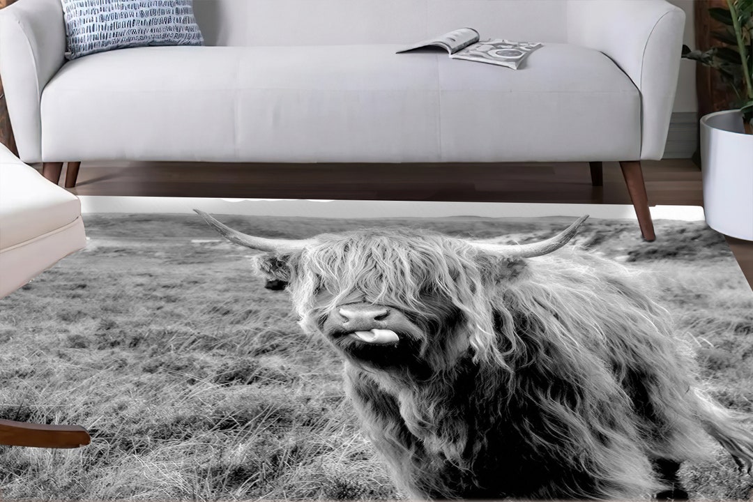 Scottish Highland Cattle Rugs, Bison Rug, Highland Cow Rugs, Animal Rug