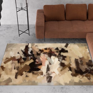 Brown Tones Rug, Abstract Rug, Fashion Rug, Beige Rug, Modern Rugs, Anti Slip Carpet, Accent Rug, Cool Rug, Easy To Clean Rug, Popular Rug,