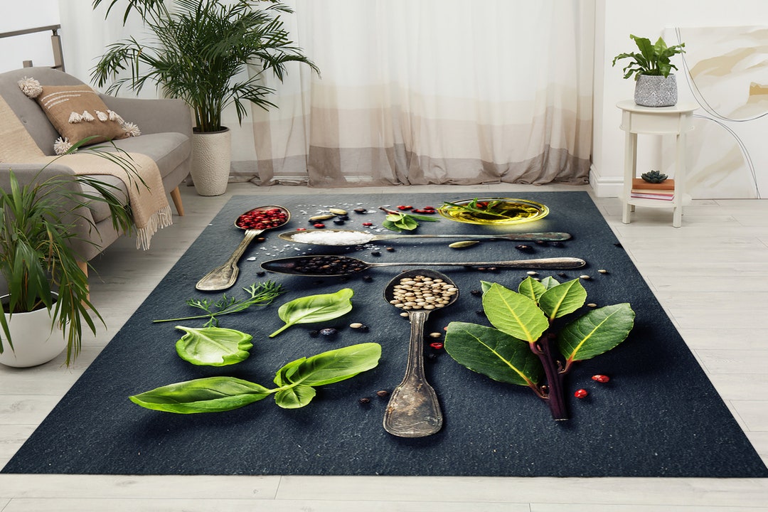 Spice Rug Herbs and Spices Rugs, Housewarming Rugs, Spices Rug, Modern Rugs, 3D ...