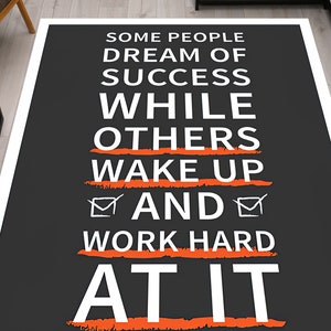 Success Quotes Rug, While Other Wake Up Rug, Success Rug, Non Slip Rug, Corridor Rug, Stair Rug, Popular Rug, Pattern Rug, Personalized Rug,
