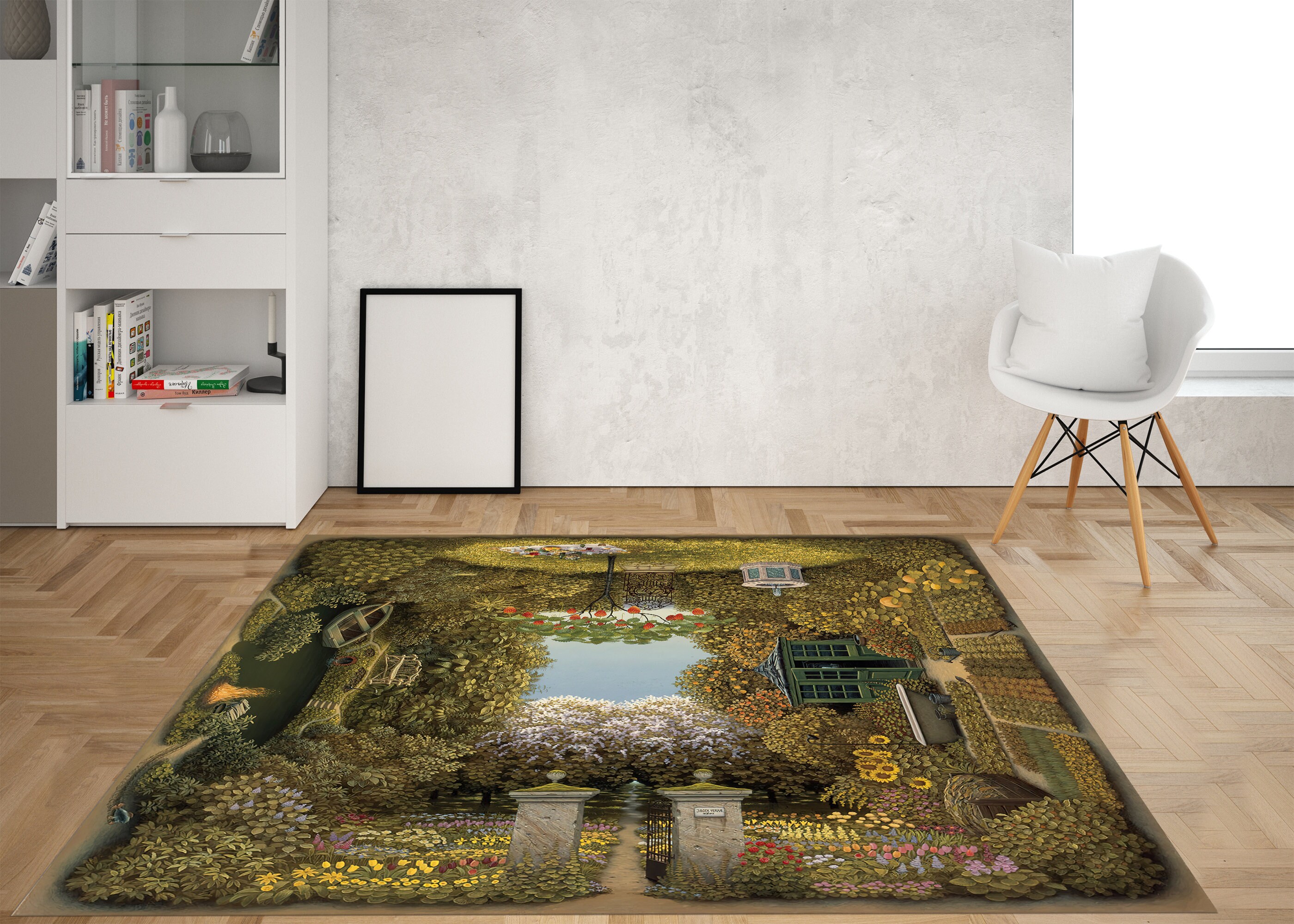 Small Garden Rugs Surreal Garden Rugs, Abstract Landscape Rugs, Surreal Rug, Modern Rugs ...