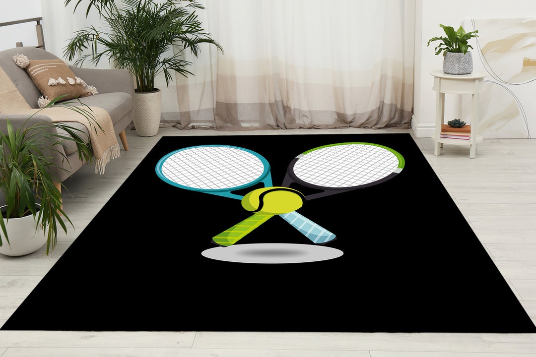Tennis Coloured Rug Tennis Rocket Rugs, Tennis Life Lessons Rugs, Tennis Lover Gift Rug ...
