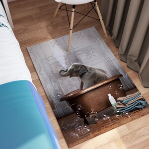 Cute Elephant Rug, Elephant Bathroom Rug, Elephant Rug, Animal Rug, Stair Rug, 3D Printeds Rug, Popular Rug, Step Rug, Cool Rug, Bath Decor, image 9