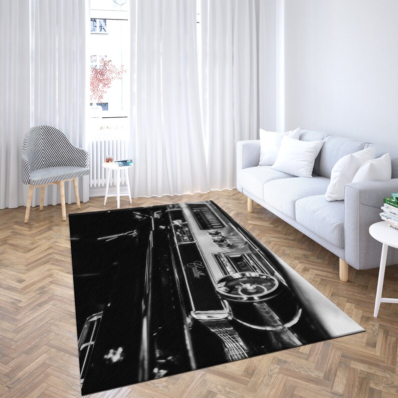 Cadillac Black White Rugs, Cadillac Rug, Antique Car Rugs, Car Rug ...