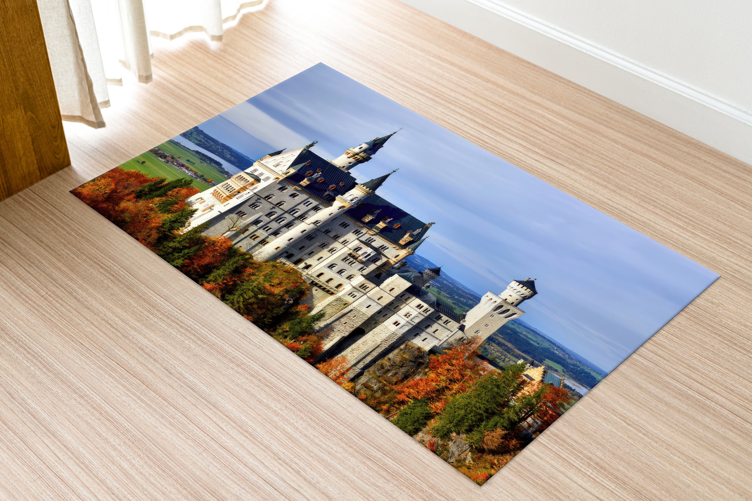 Rustic Castle Rugs Neuschwanstein Rug, City Landscape Rugs, Castle Rug, Landscape Rugs ...