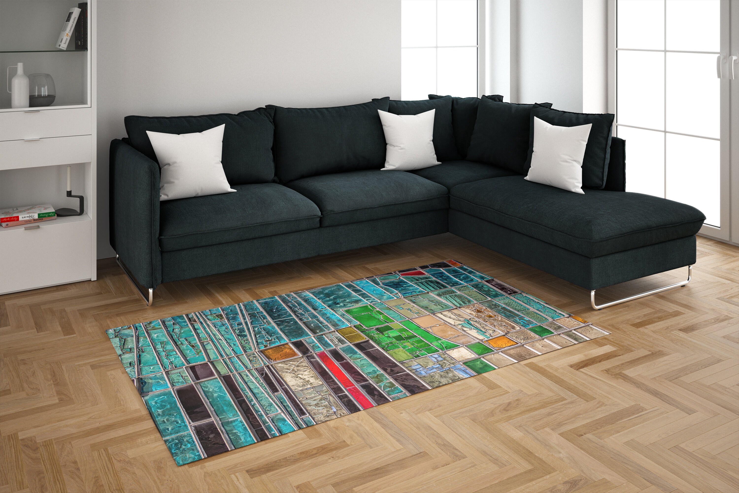 Stained Glass Rug, Colorful Glass Rugs, Colorful Rug, Modern Rugs ...