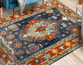 Red Rug, Medallion Pattern Rug, Ethnic Pattern Rug, Antique Style Rug, Turkish Rug, Easy To Clean Rug, Salon Decor Rug, Entry Rug, Area Rug,