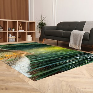 Alfombra Bosque de Bambú, Alfombra Paisaje, Alfombra Kioto, Alfombra de Área, Regalo para Él, Alfombra Antideslizante, Alfombra para Dormitorio, Alfombra Lavable a Máquina, Alfombra Fácil de Limpiar, imagen 3