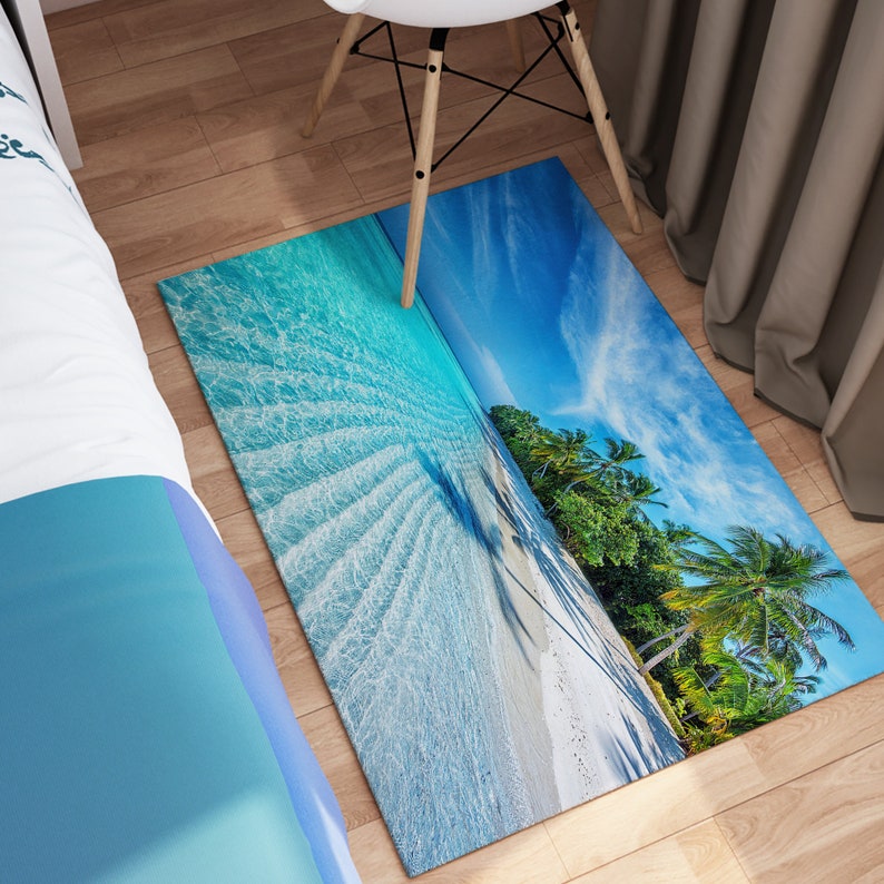 Ocean Look Rug Tropical Ocean Rug, Beach Landscape Rug, Sea Rug, Landscape Rugs ...