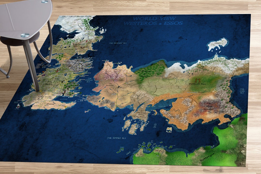 Westeros and Essos Map Rug, Vintage Map Rugs, Movie Map Rugs, Map Rugs ...