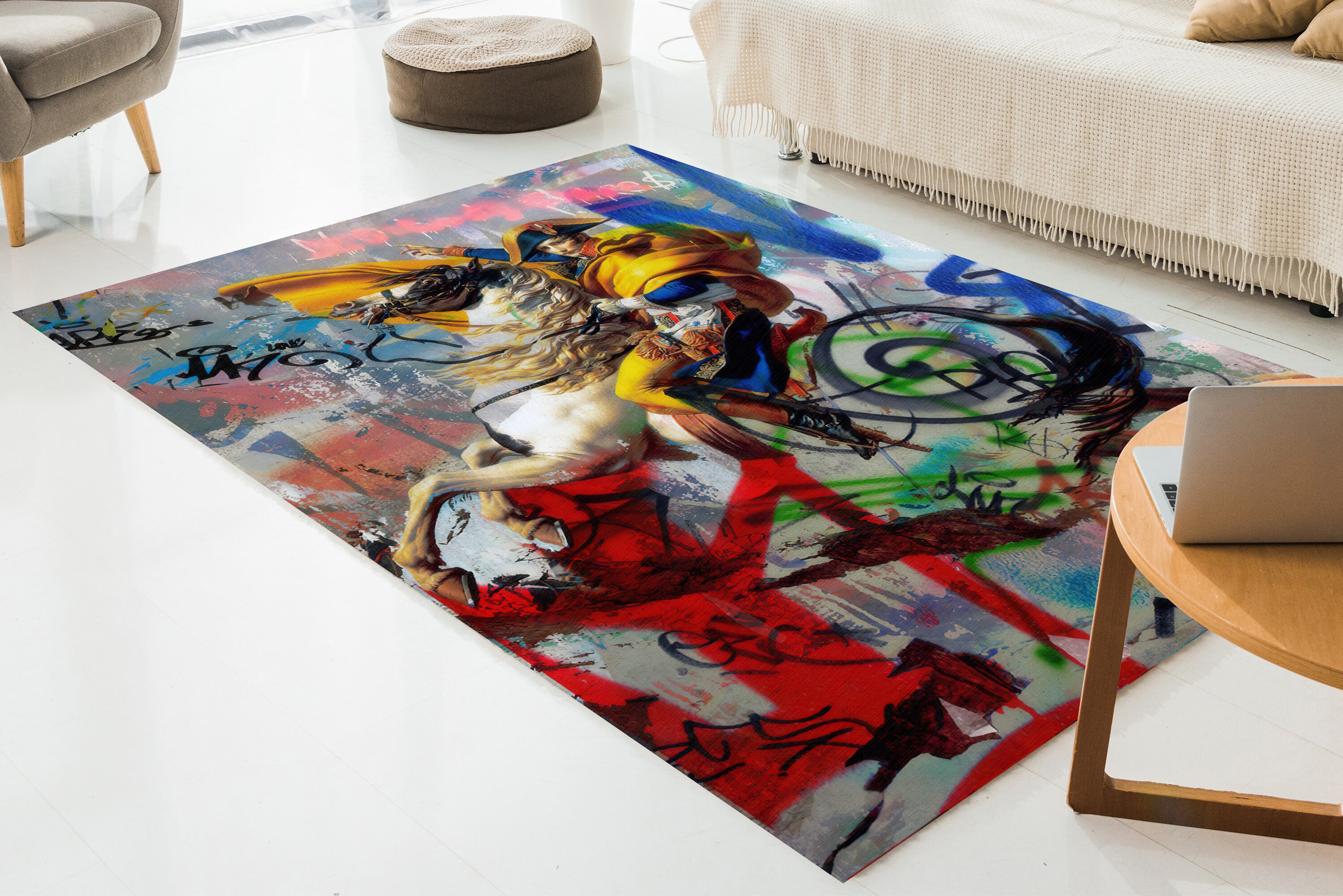 Napoleon Bonaparte Rug, Banksy Rugs, Graffiti Rug, Decorative Rug ...