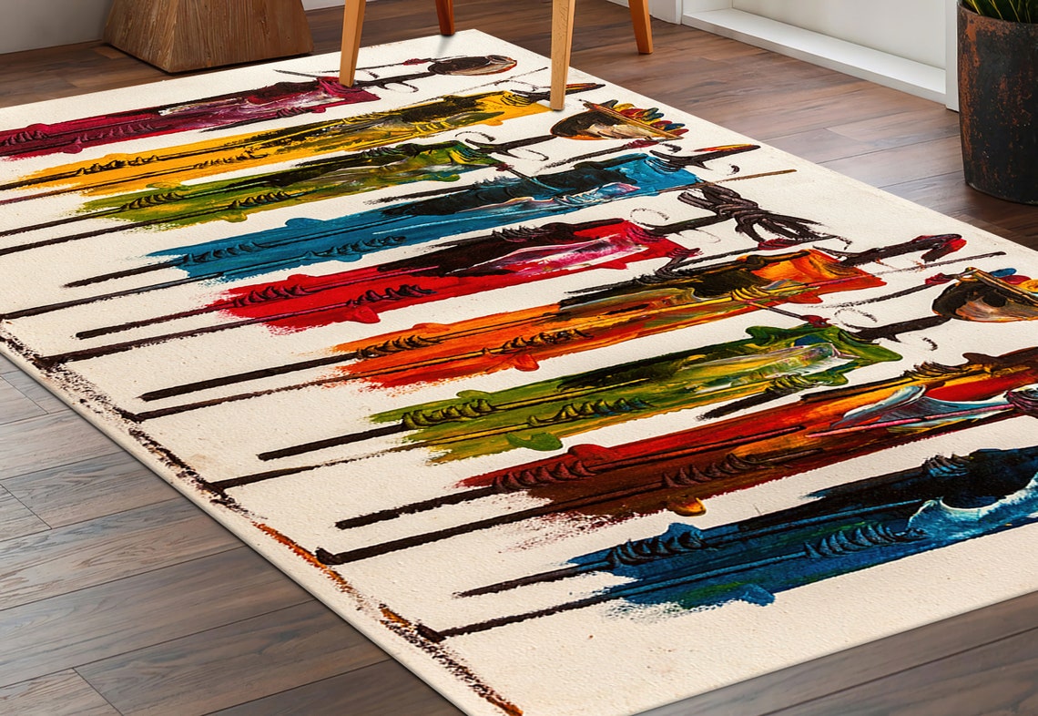 Masai People Painting Rugs, Abstract People Rugs, Masai Rug, Ethnic ...
