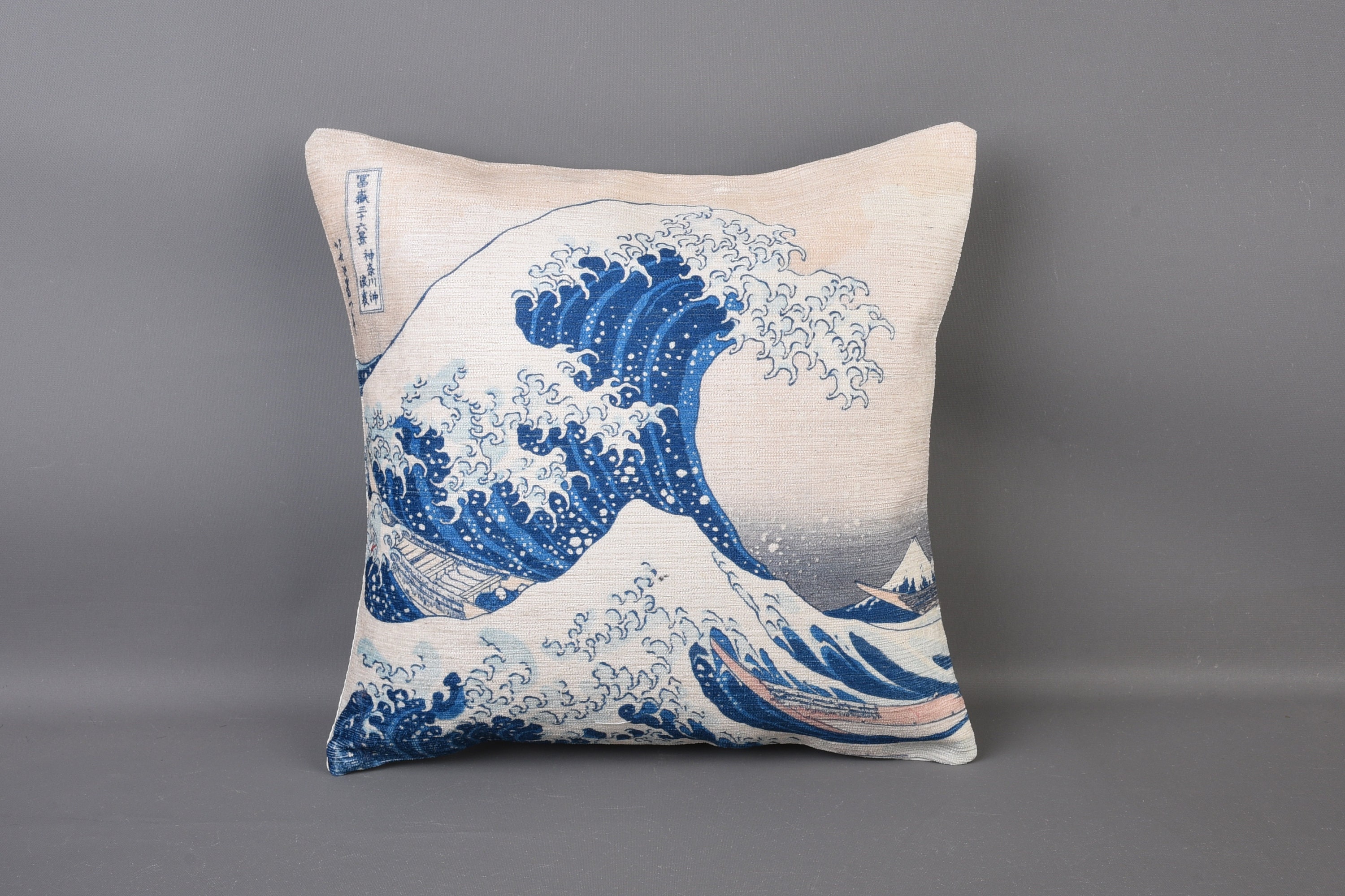 The Wave off Kanagawa Pillow, the Great Wave Pillow, Japan Art, Hokusai ...