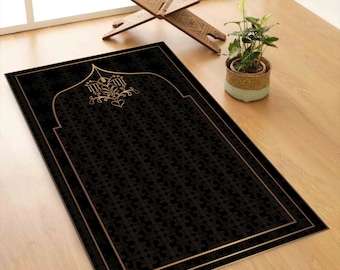 Black Prayer Rug, Modern Prayer Rugs, Prayer Rug, Muslim Home Rug, Accent Rug, Front Door Rug, Islamic Rug, Gift For The Home, Muslim Gift,