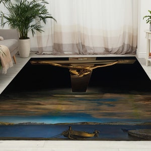Christ of Saint Rug, Surreal Rug, Salvador Dali Rug, Reproduction Rug, Runner Rug, Stair Step Mat, Salon Rug, Thick Rug, Easy To Clean Rug,