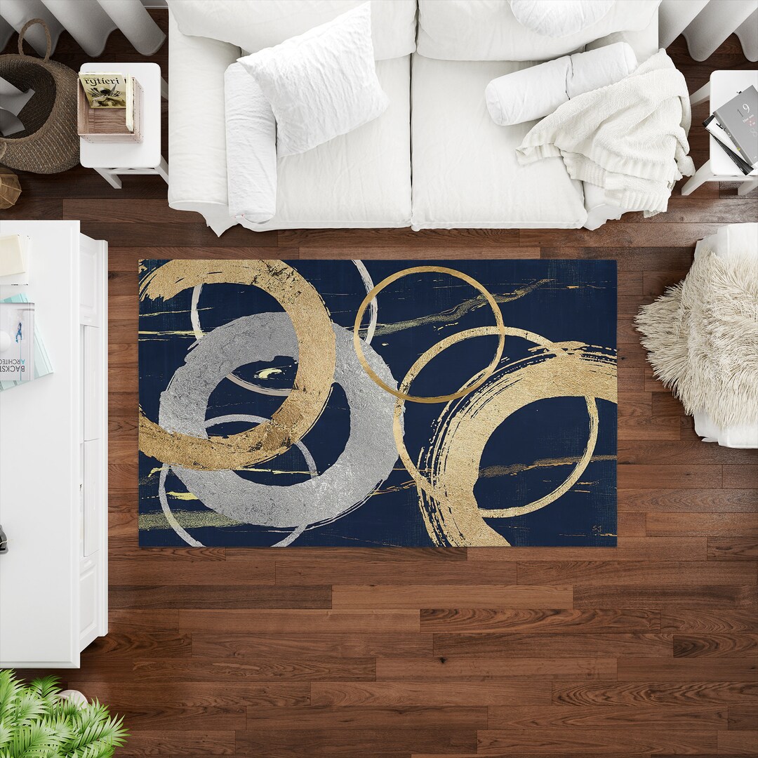 Gold and Silver Rings Rug, Rings Rugs, Gold Rug, Modern Rugs, Pet ...