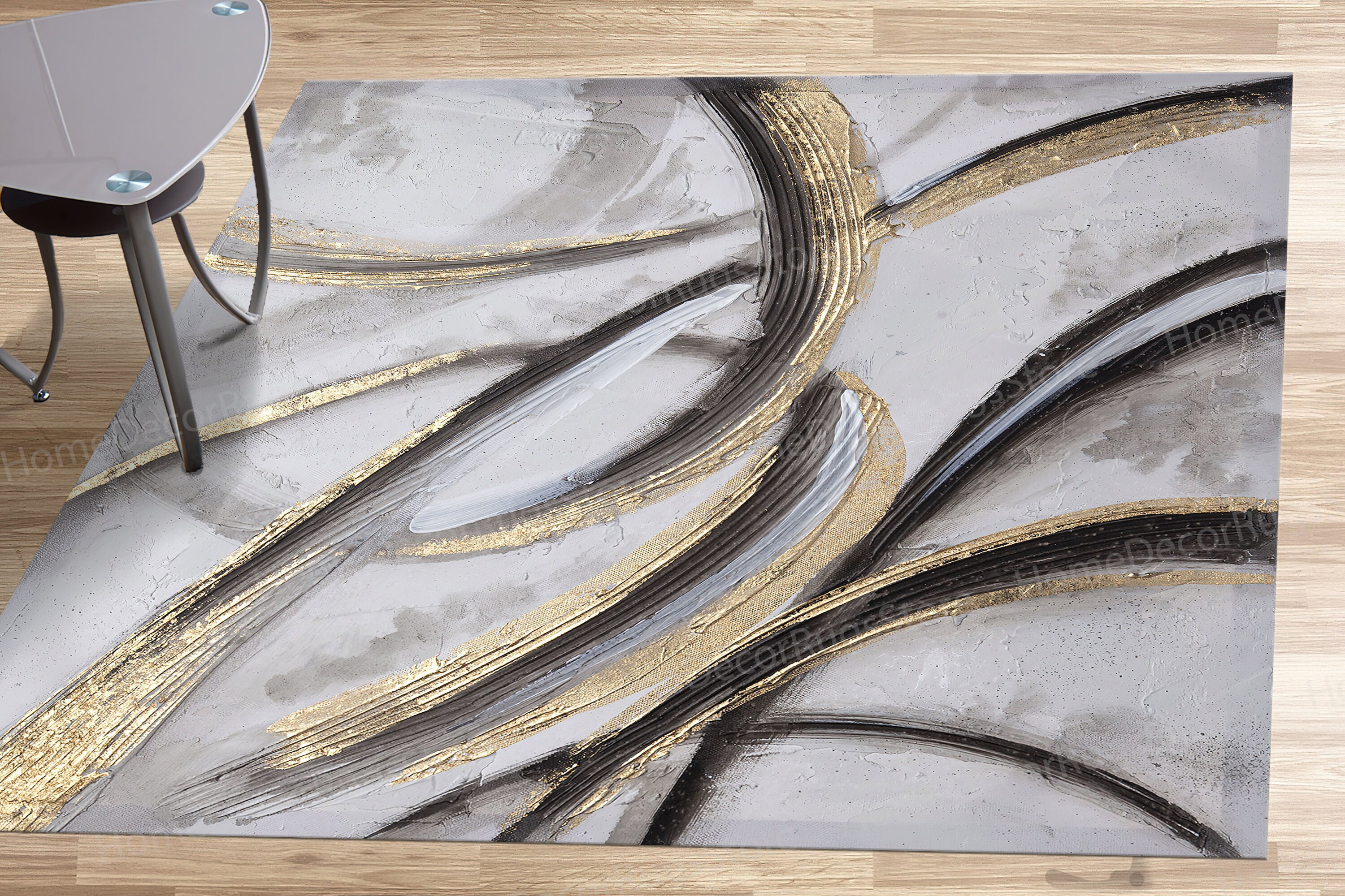 Modern Silver Rug Gold and Silver Rug, Modern Luxury Rugs, Gold Rug, Modern Rugs ...