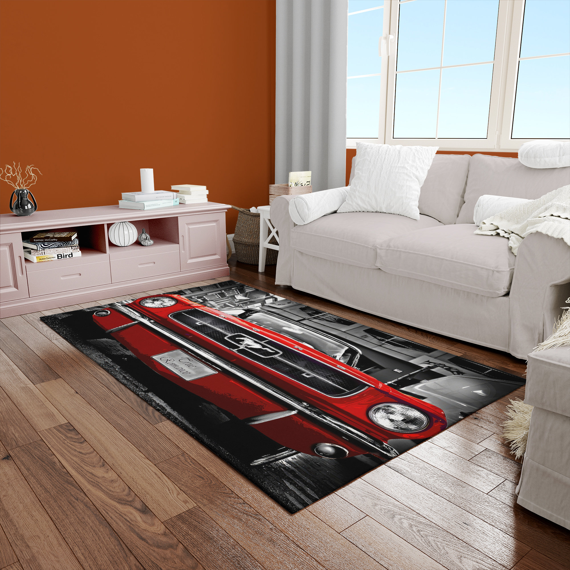 Ford Mustang Shelby Rug, Ford Mustang Rug, Man Cave Rugs, Car Rugs