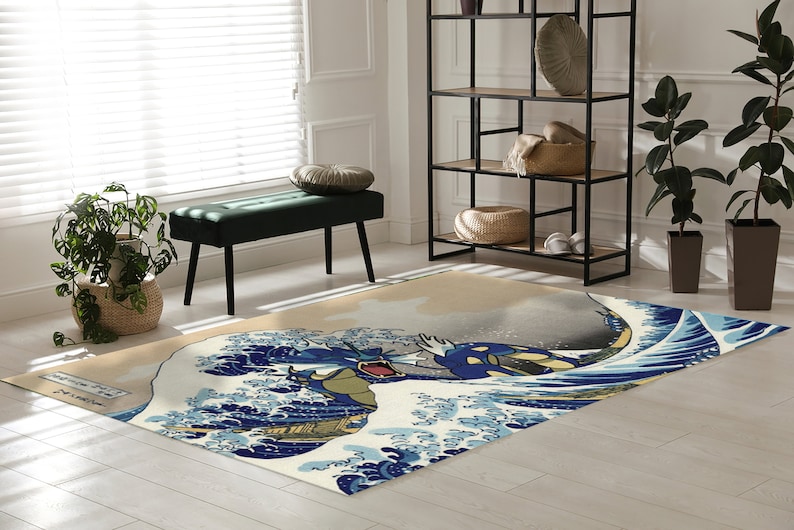 The Great Wave Rug, Wave Off Kanagawa Rugs, Japanese Rug, Reproduction Rug, Runner Rug, Entryway Rug, Easy To Clean Rug, Decorative Rug, image 5