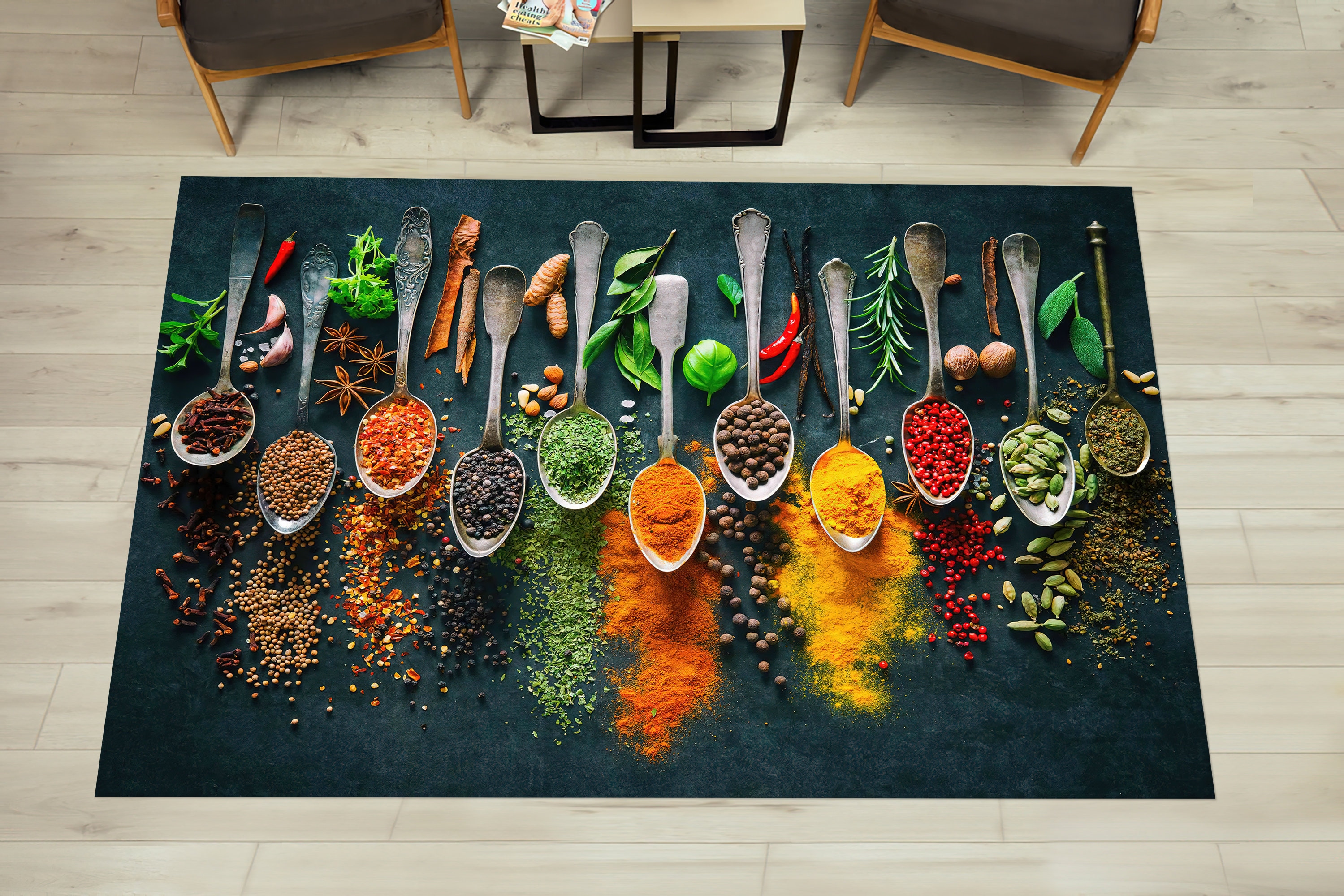 Spice Rug Spices Kitchen Rugs, Spices Rugs, Food Rug, Modern Rug, Thin Rug ...