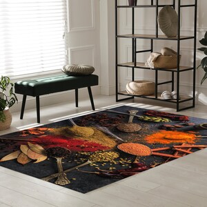 Spices Rugs, Colorful Rug, Kitchen Rugs, Modern Rug, Office Decor Rug ...