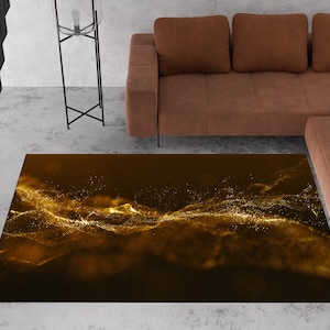 Gold Shimmery Rug, Black And Gold Rug, Shimmery Rugs, Modern Rug, Area Rug, Bathroom Rug, Step Rug, Pattern Rug, Colorful Rug, Home Decor,