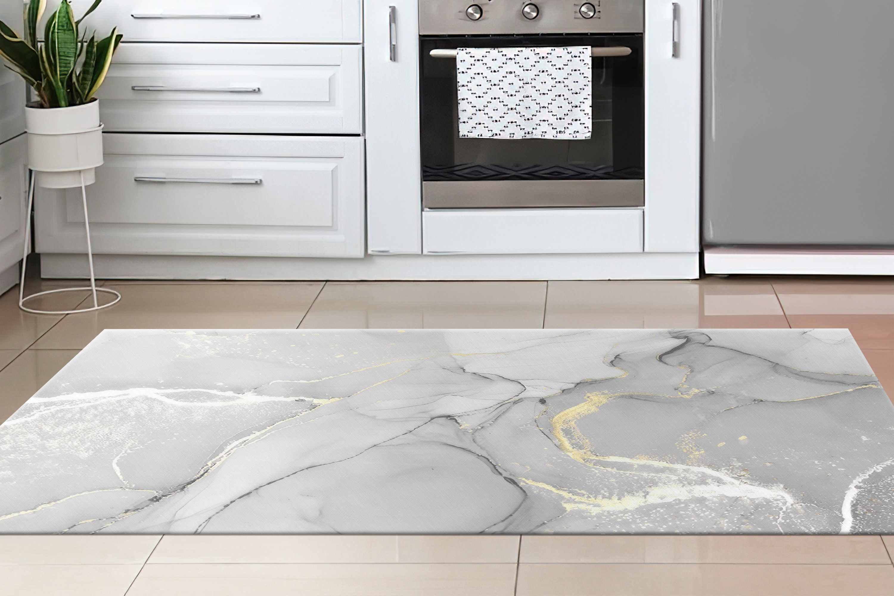 Gray and Gold Marble Rug Modern Marble Rugs Gold Marble Etsy