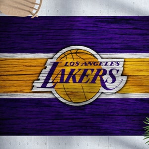 Los Angeles Lakers Rugs, Navy Blue Rugs, Basketball Rugs, Motivational Rug, Non Slip Rug, Pattern Rug, Gift For The Home, Salon Decor Rug,
