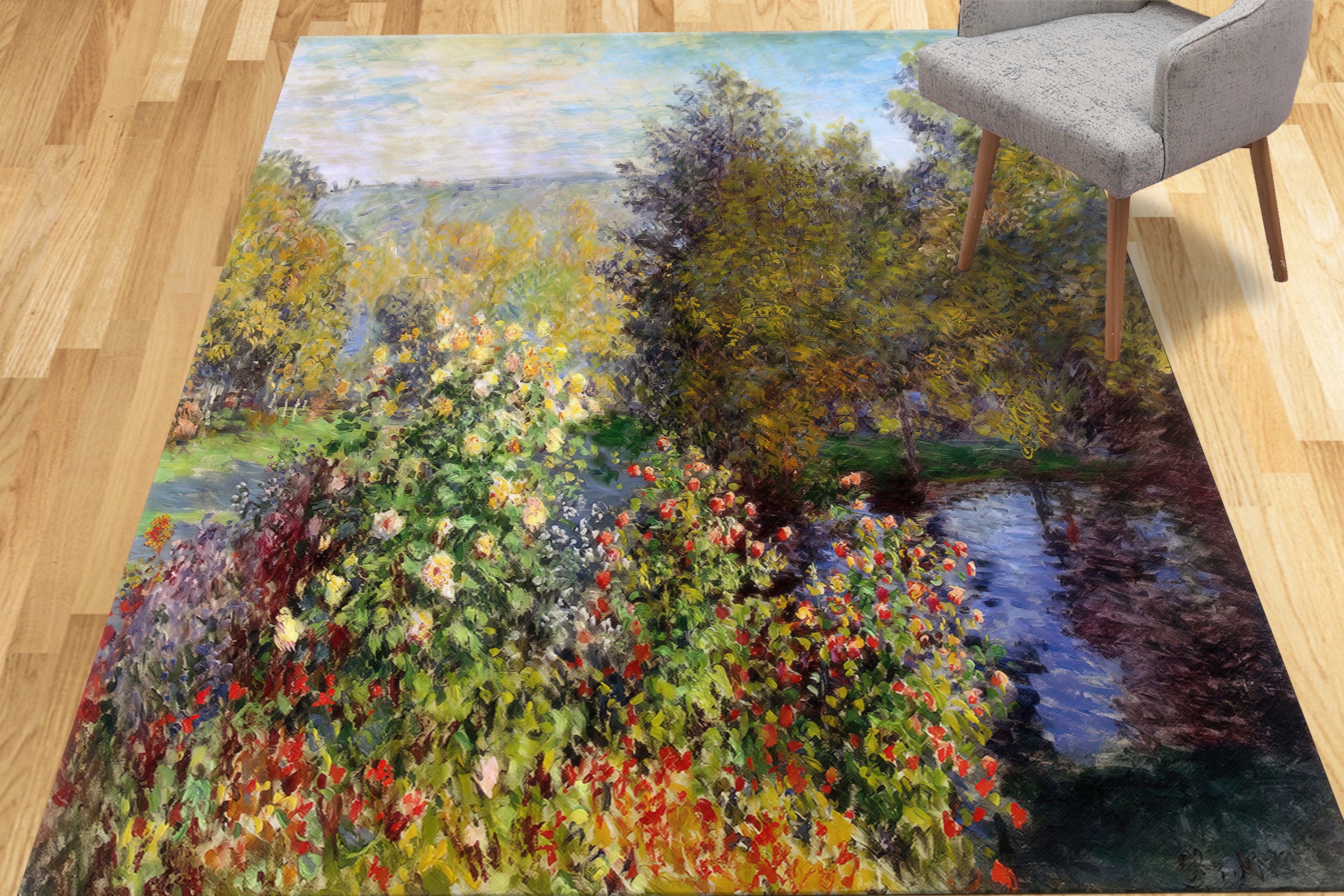 Claude Monet Rug, Corner of the Garden Rug, Montgeron Rug, Abstract ...