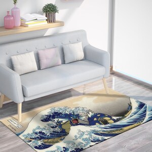 The Great Wave Rug, Wave off Kanagawa Rugs, Japanese Rug, Reproduction ...
