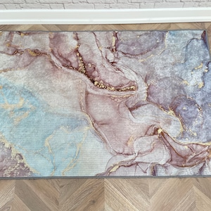 Rosa Marmor Teppiche, Schimmernde Teppiche, Gold Marmor Teppich, Alkohol Tinte Teppich, Geschenk für sie, Büro Teppich, personalisierte Geschenke, Badezimmer Teppich, groß