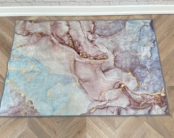 Pink Marble Rugs, Shimmery Rugs, Gold Marble Rug, Alcohol Ink Rug, Gift For Her, Office Rug, Personalized Gifts, Bathroom Rug, Large Rug,