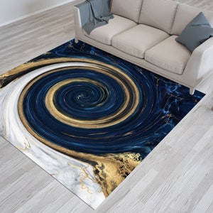 Abstrakter Teppich, Abstrakter Marmor Teppich, Moderner Teppich, Auto Matte, Cooler Teppich, Esszimmer Teppich, 3D Gedruckter Teppich, Blauer Teppich