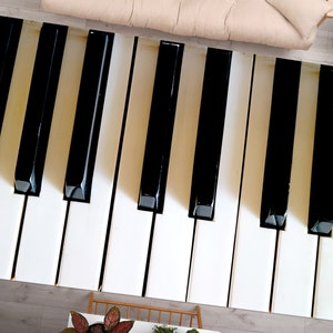 Piano Keys Rugs, Black Rug, Piano Rug, Music Room Rugs, Black and White Rug, Dining Room Rug, Bridesmaid Gift, Classic Rug, Kitchen Rug,