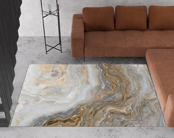 Beige And Brown Marble Rug, Brown Marble Rugs, Soft Tones Marble Rugs, Alcohol Ink Rug, Pet Friendly Rug, Non Slip Rug, Bridesmaid Gift,