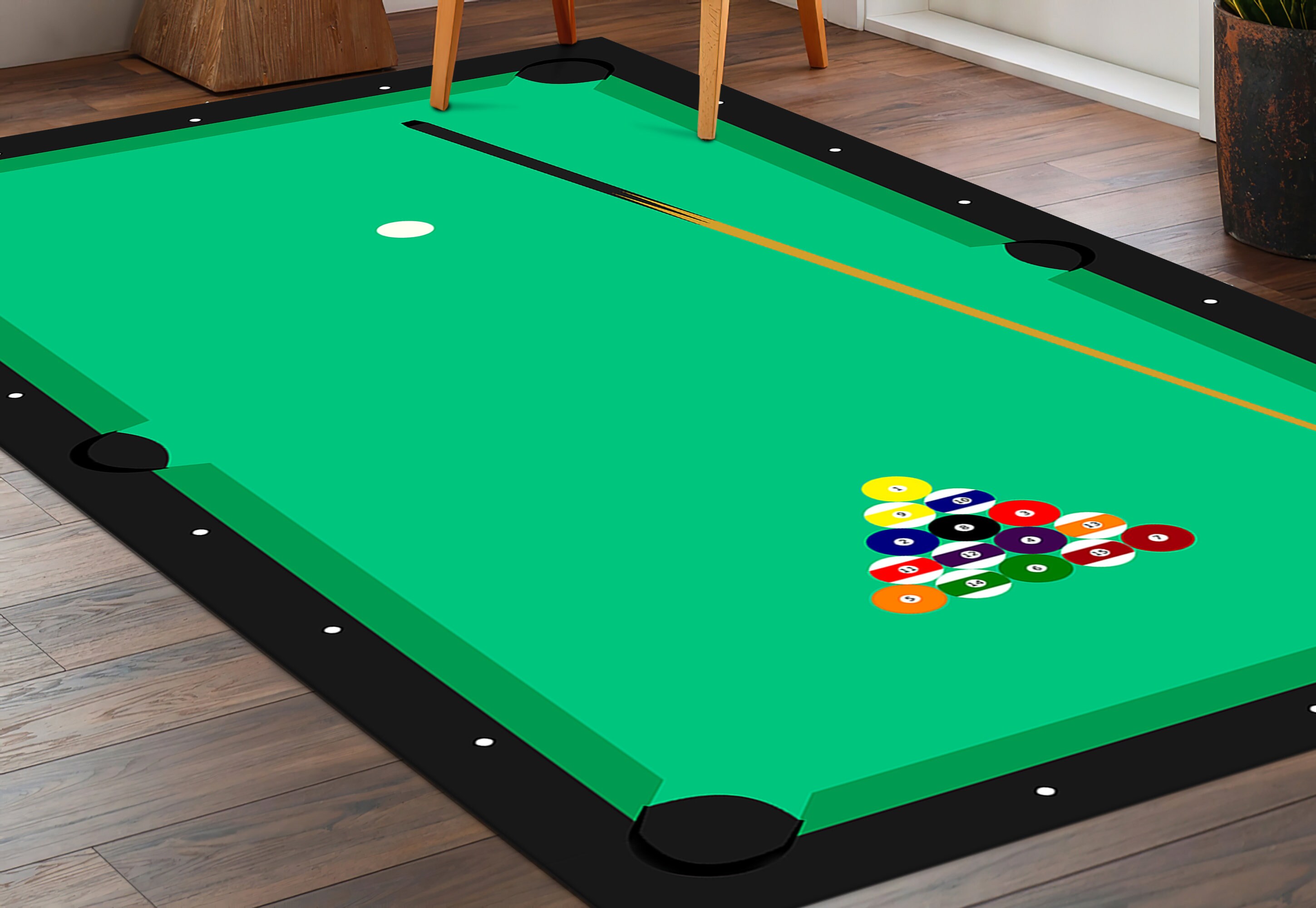 Billiards Rug, Playing Room Rug, Man Cave Rug, Motivational Rugs, Large ...