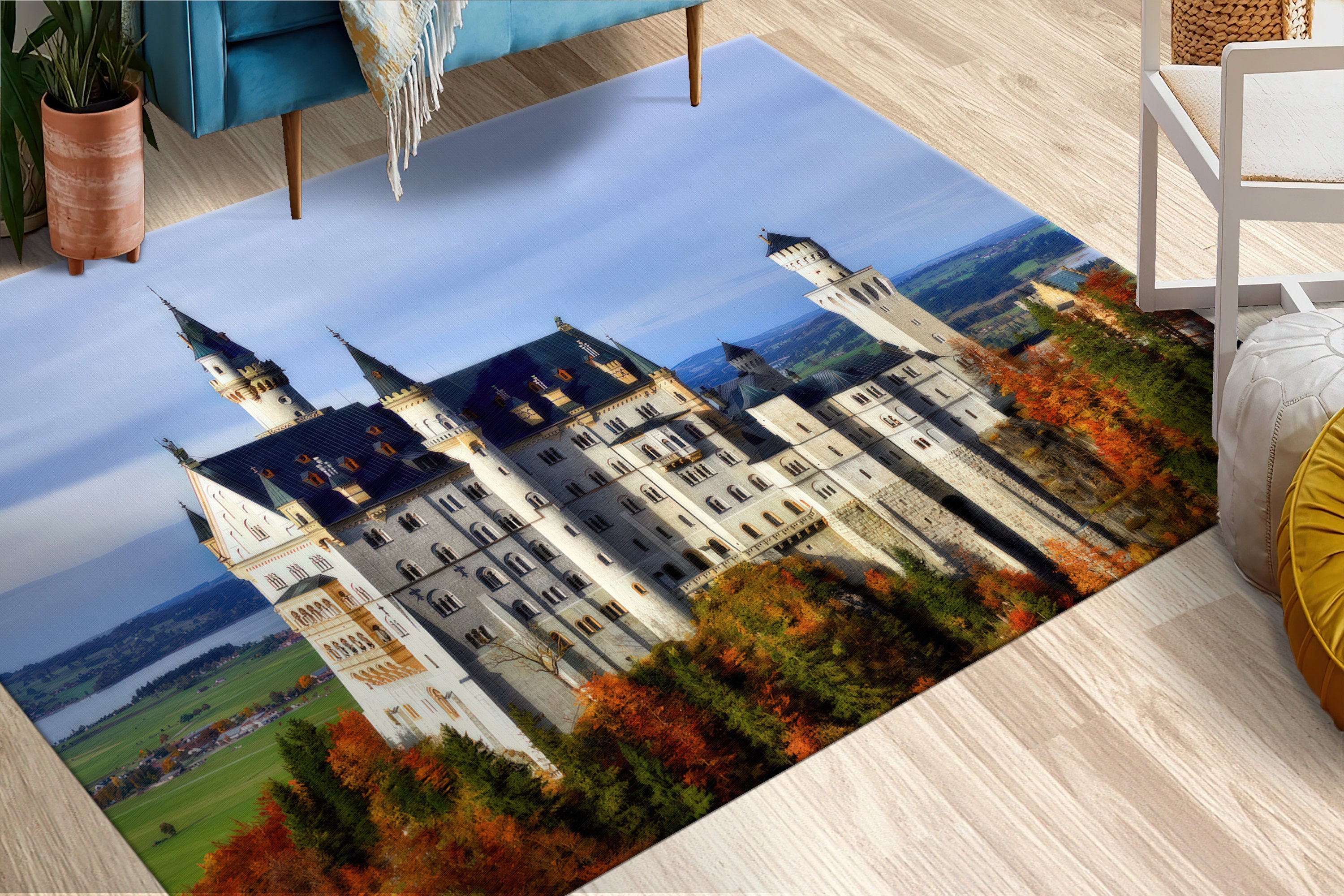Neuschwanstein Rug City Landscape Rugs Castle Rug Landscape - Etsy