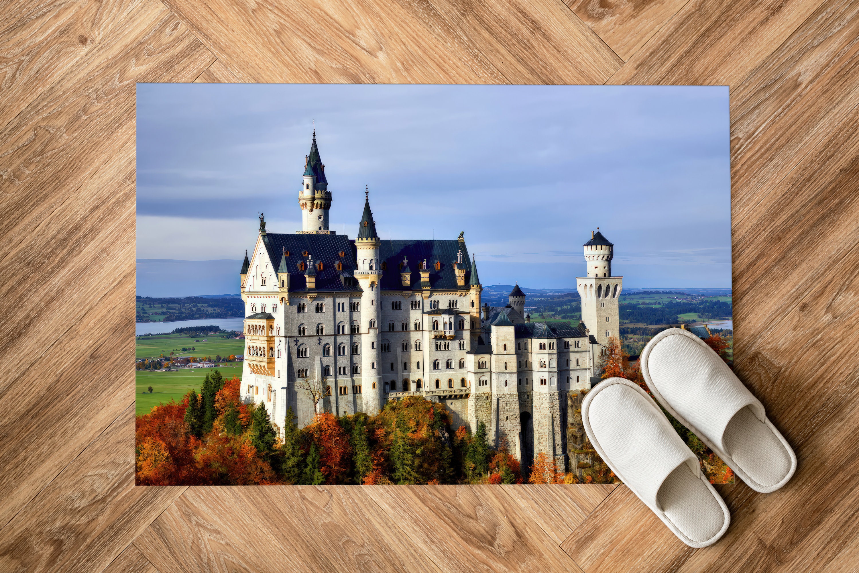 Rustic Castle Rugs Neuschwanstein Rug, City Landscape Rugs, Castle Rug, Landscape Rugs ...