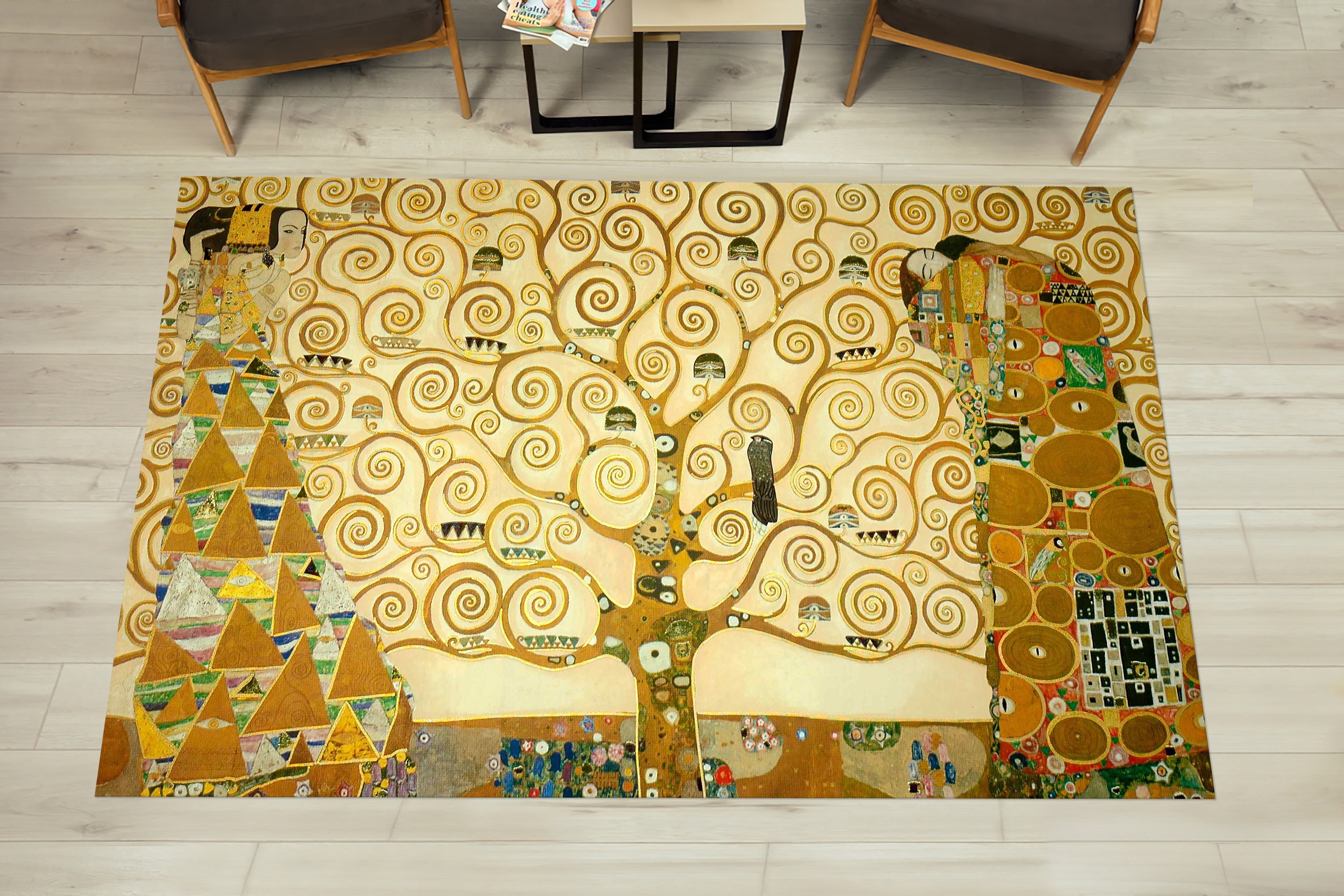 クリムト 絨毯 段通 ラグ 245×169cm klimt クリムト「生命の樹」ラグ、生命の樹ラグ、グスタフ・クリムトラグ